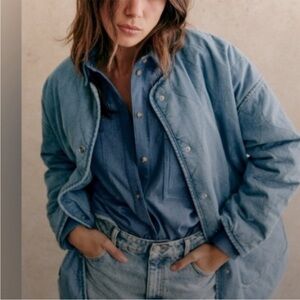 Sezane Farel Jacket Denim Blue - Size 38/US 6 - New With Tag NWT